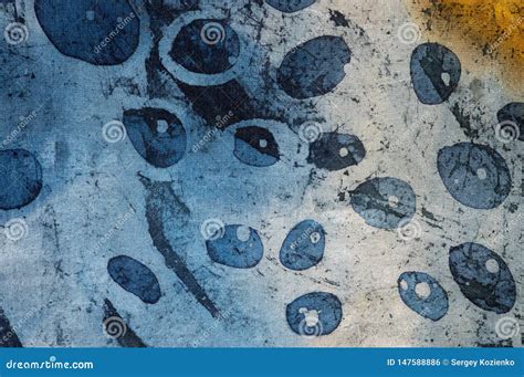 Drops Hot Batik Background Texture Handmade On Silk Stock Photo Image Of Blue Brushstroke