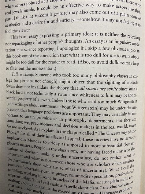 Reading “Black Swan” by Nassim Nicholas Taleb when I encounter the ...