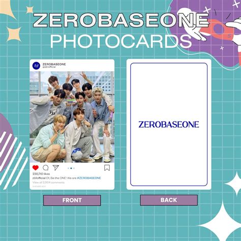 ZEROBASEONE ZB1 Fan Made Photocards Instagram Etsy