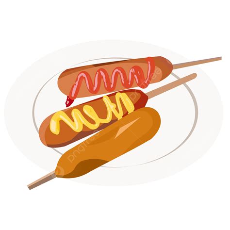 Corn Dog Sausage On Stick Vector Corn Dog Sausage Corn Png And