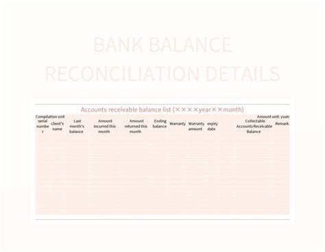 Free Bank Balance Reconciliation Table Templates For Google Sheets And