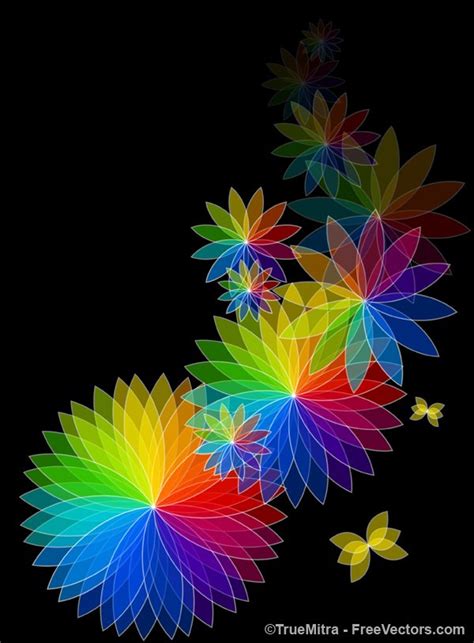 Rainbow Flower Background, vector graphics - 365PSD.com