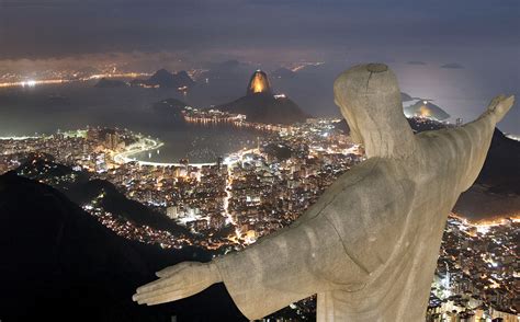 Wallpaper : cityscape, night, evening, statue, Brazilian, Brazil, Rio ...