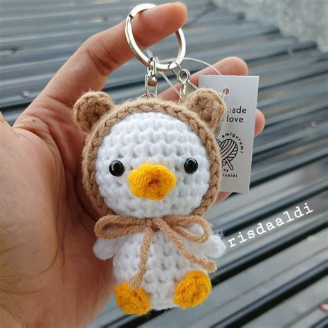 Jual Ready Stock Gantungan Kunci Amigurumi Keychain Bebek Duck Milk Cotton Shopee Indonesia