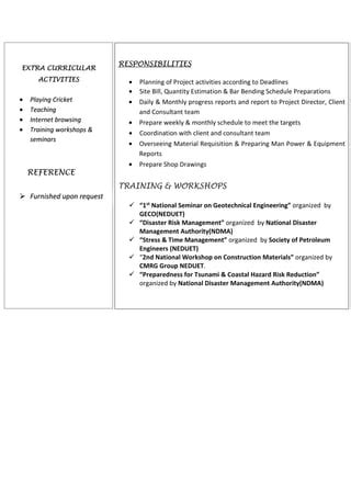 Civil Engineer CV PDF