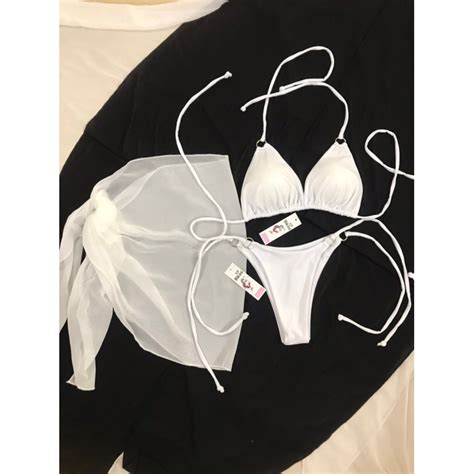 BIKINI set món tam giác basic kèm khăn quấn HÌNH THẬT Shopee Việt Nam