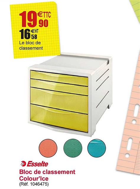 Promo Bloc De Classement Colour Ice Esselte Chez Office Depot