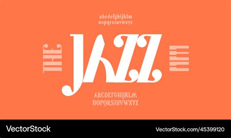 Jazz logo font fashion minimal alphabet elegant Vector Image