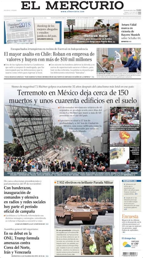 Las Portadas De Periódicos Más Impactantes Del Sismo De México