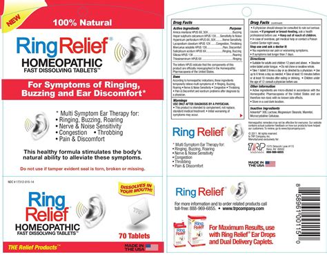 Ring Relief Homeopathic Fast Dissolving Tablets