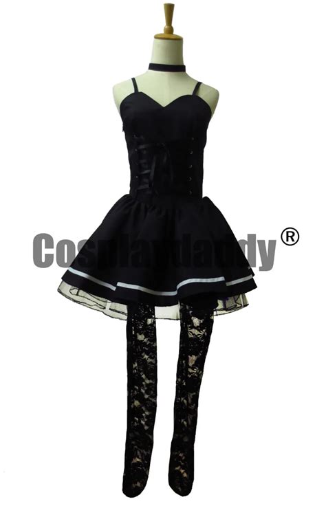 Death Note Misa Amane Black Dress With Gloves Stockings Neckwear