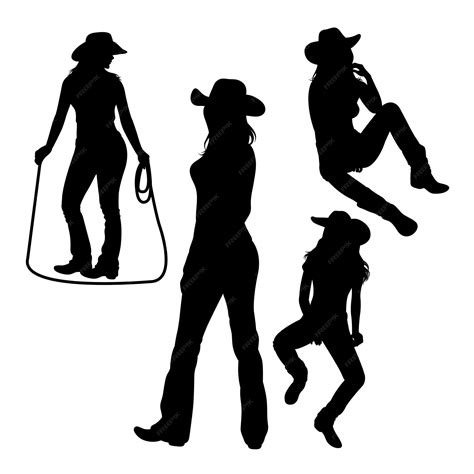 Premium Vector Beautiful Cowgirl Silhouettes