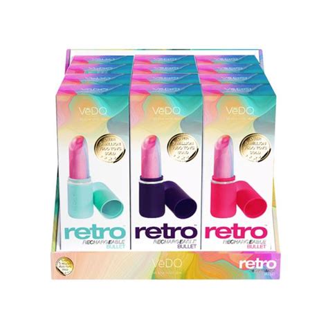 Vedo Retro Rechargeable Bullet Assort 12 Pc Display Kinky Edge Kinky Sex Toys