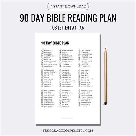 90 Day Bible Reading Plan Bible Plan Printable Start To Etsy