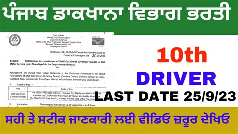 Punjab Post Office Recruitment Punjab New Job Vacancy Latest