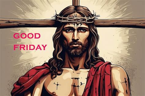 Premium Psd Good Friday Religious Illustration With Crucifixion Of