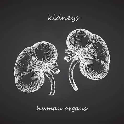 Premium Vector Kidney Realistic Handdrawn Icon Of Human Internal