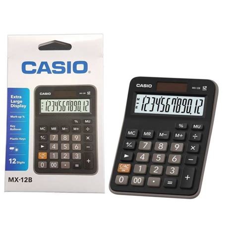 CALCULATRICE CASIO MX 12B Pile Et Solaire 12 CHIFFRES NOIR