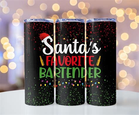 Bartender Tumbler PNG Santas Favorite Bartender Tumbler Wrap