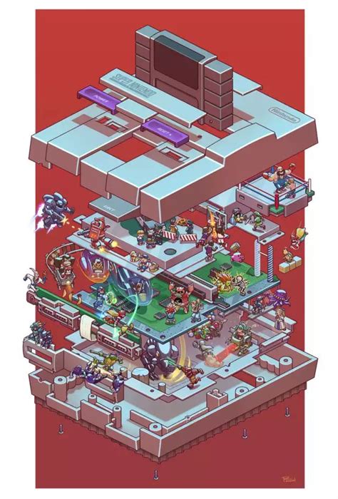 I Drew A Snes Exploded View Imgur Retro Games Wallpaper Retro