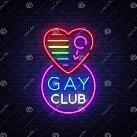 Gay Club Neon Sign Logo In Neon Style Light Banner Billboard Night