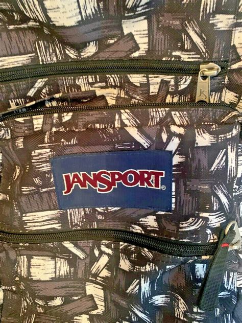 JanSport Backpack Black White Gray 5 Zippered Pockets… - Gem