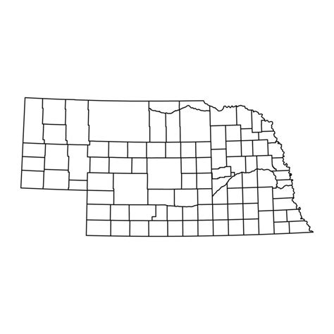 Nebraska state map with counties. Vector illustration. 25452442 Vector ...