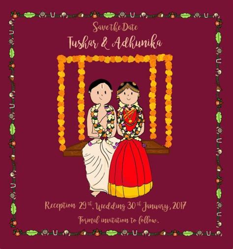 Save The Date A Traditional Tamilian Brahmin Invite For The Adorable