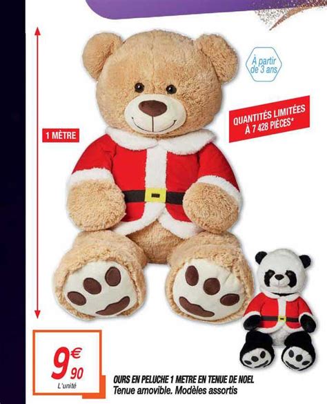 Promo Ours En Peluche 1 Metre En Tenue De Noël chez Netto iCatalogue fr