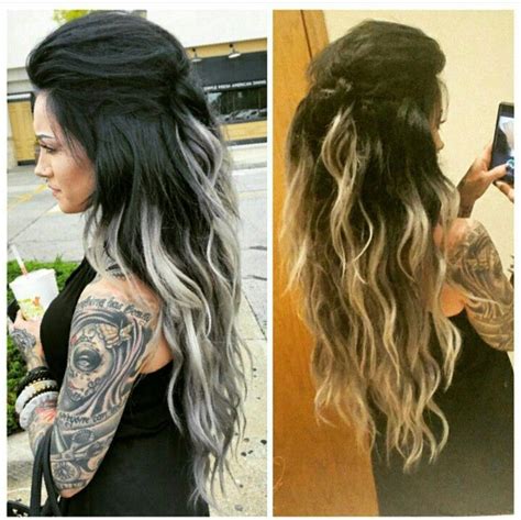 Black White Ombre Hair Styles Dyed Hair Ombre Hair