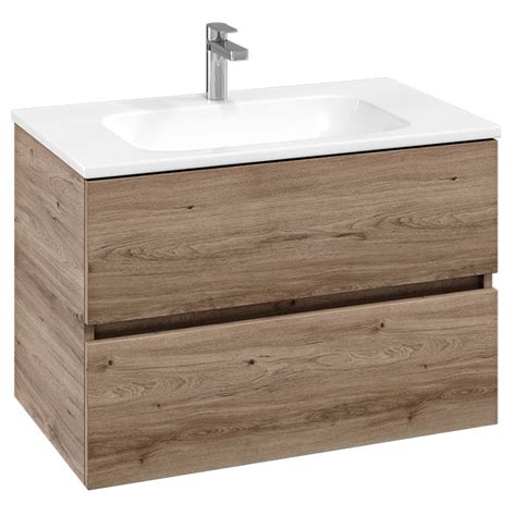 V B Arto Kansas Oak 800mm Basin Vanity Unit Sanctuary Bathrooms