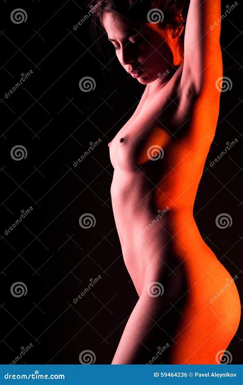 Naked Woman Bodyscape At The Color Light Stock Photo Image Of Model