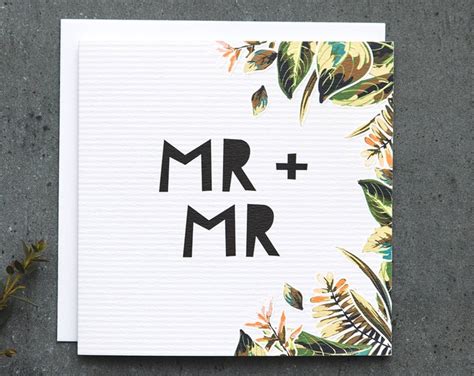 Mr And Mr Wedding Card Wedding Day Card Gay Wedding Card Gay Couple Card Same Sex Marriage