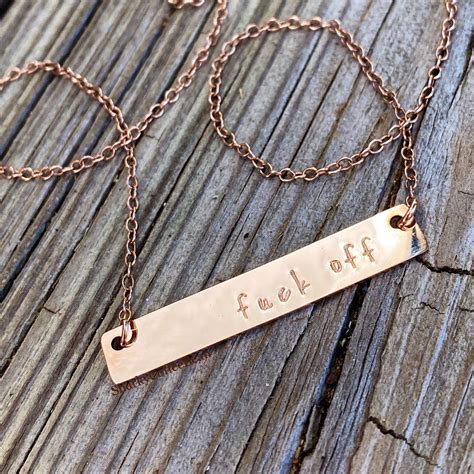Bar Necklace Fuck Off Necklace Fuck Off Sweary Jewelry Etsy
