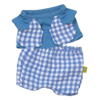 Голубая футболка с жилетиком и штанишки в клетку для малыша Басика ...
