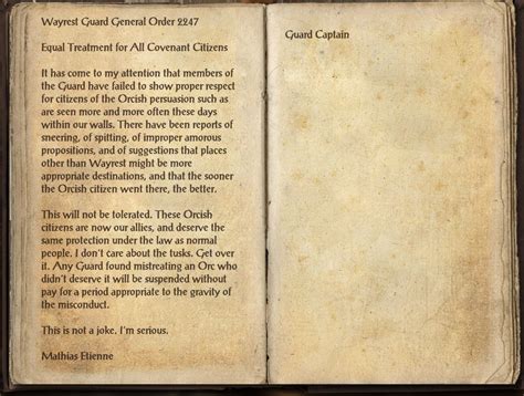 Wayrest Guard Orders Elder Scrolls Fandom