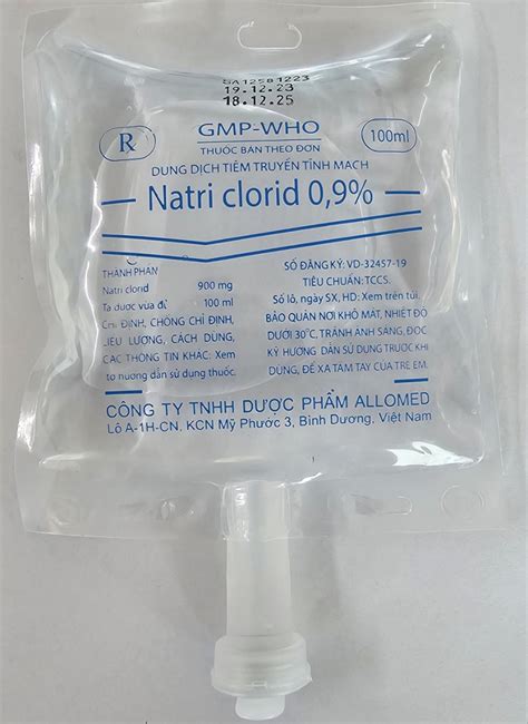 NATRI CLORID 0 9 TÚI CHAI 100 ML