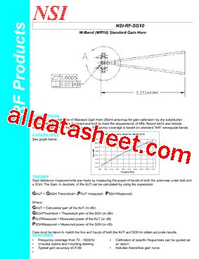 NSI RF SG10 数据表 PDF List of Unclassifed Manufacturers