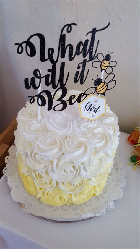 What Will It BEE Cake Topper Baby Reveal Cakes Bee Themed Gender