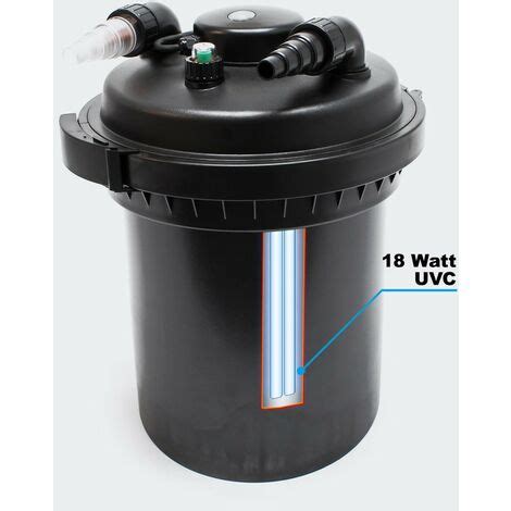 Filtre Bassin De Jardin Sous Pression UV 18W Bassins Jusqu à 30000 Litres