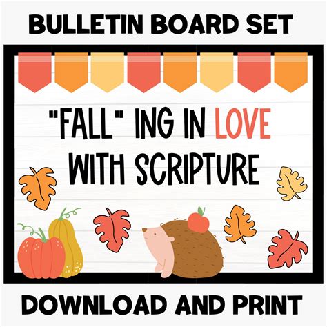 Fall Christian Bulletin Board Set Fall Bulletin Board Etsy