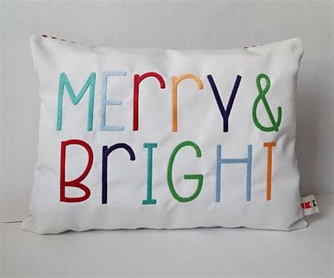 Merry Bright Christmas Pillow Cover Sunbrella Christmas Throw Pillow