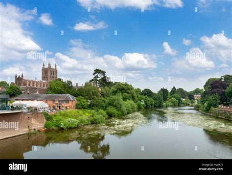 View Of The River Wye And Hereford Cathedral From St Martin S Street