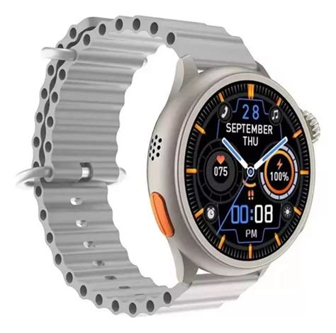 Rel Gio Inteligente Smartwatch Redondo Hw Ultra Max Prata Frete Gr Tis