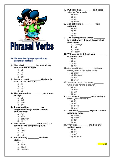 Worksheet Phrasal Verbs Phrasal Verbs With Prepositions Exer