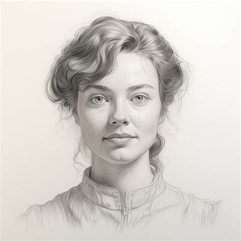 Premium Photo Pencil Sketch Of Portrait Of Woman