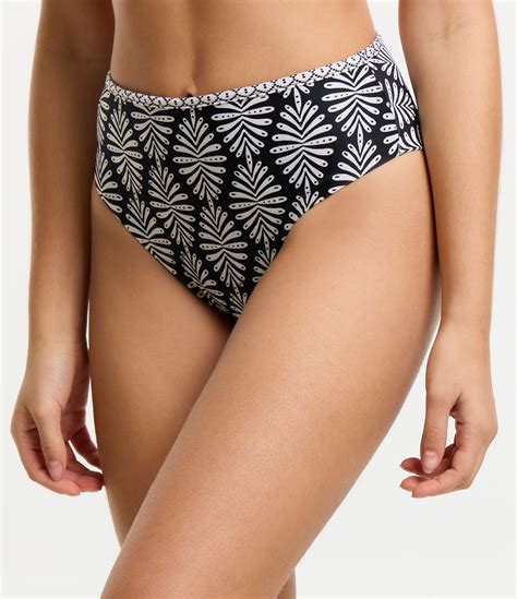 Biquíni Calcinha Hot Pants em Microfibra Estampa Étnica Preto