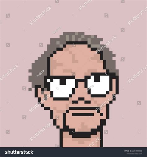 Male Character Wearing Glasses Pixel Art Stock Vector Royalty Free