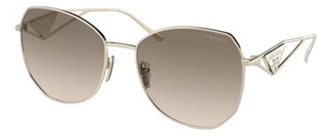 Prada Spr 57ys Zvn 3d0 Butterfly Shape Pale Gold Brown Meses sin interés