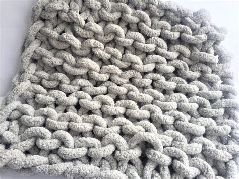 Diy Knit Kit Blanket 40x60 Super Chunky Chenille Yarn And Giant Wooden